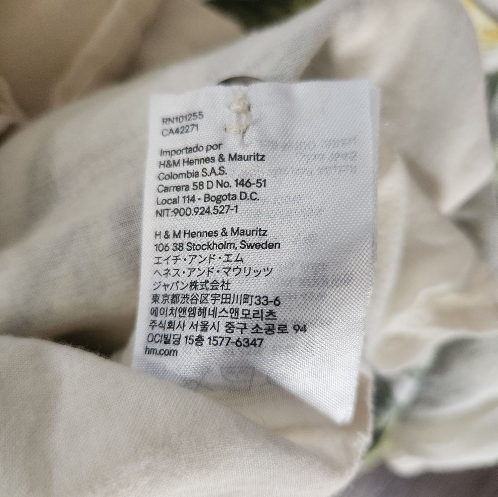 H&M White Sundress with Green Leaf and Yellow Lemon Print - Picture 10 of 10